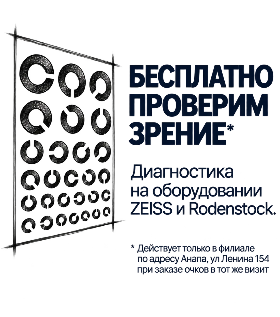 Баннер: бесплатно проверим зрение на оборудовании ZEISS и Rodenstock